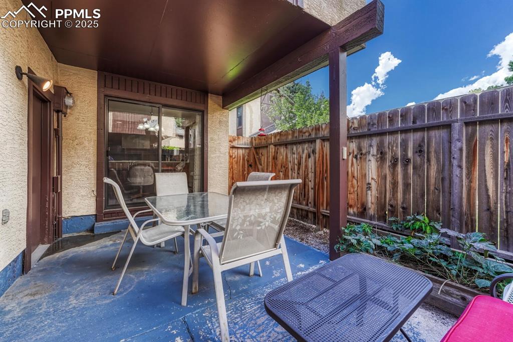 Image 35 of 46: View of patio / terrace with outdoor dining space