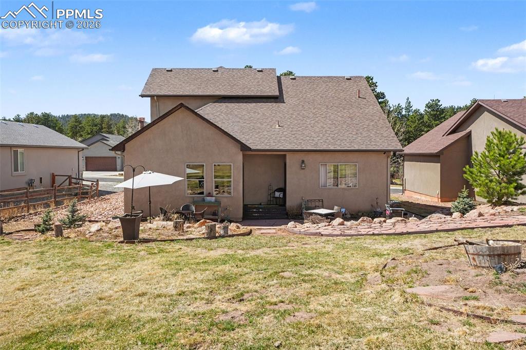 Image 29 of 35: The backyard offers a generous open space, perfect for outdoor activities, 