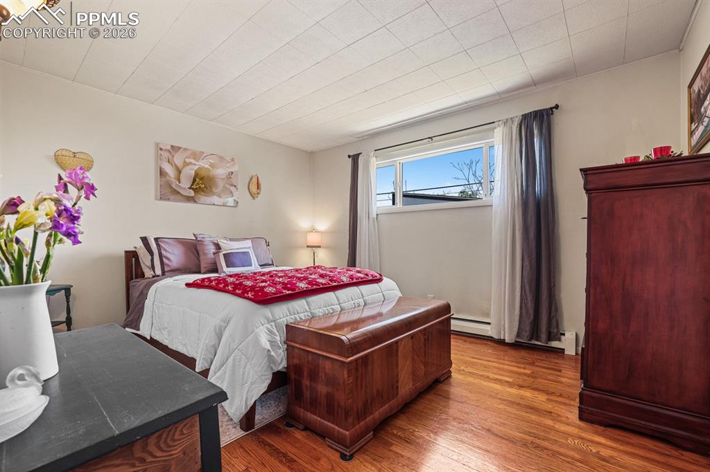 Image 17 of 27: Spacious Primary Bedroom with hardwood floors.