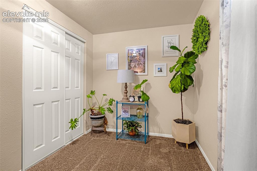 Image 13 of 27: Basement Bedroom with white closet doors