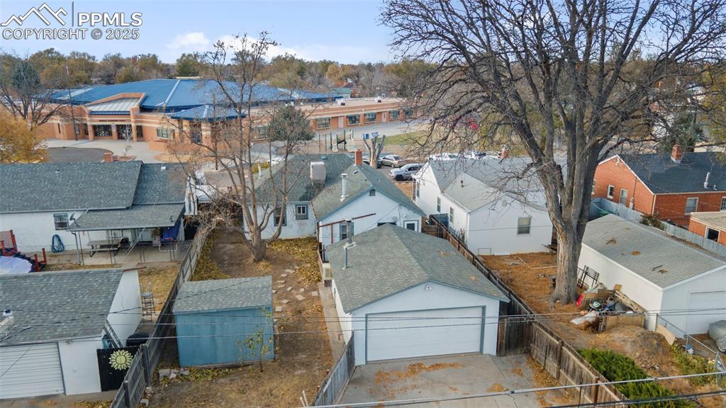 Image 39 of 41: Aerial perspective of suburban area