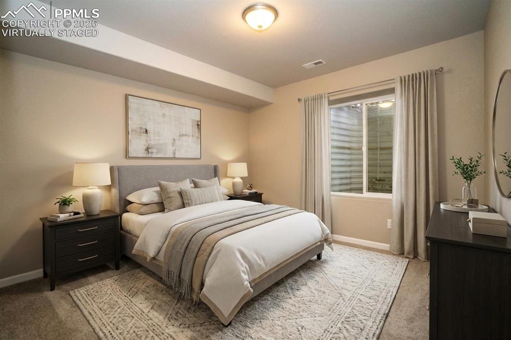 Image 40 of 50: Virtually staged, basement, 4th bedroom