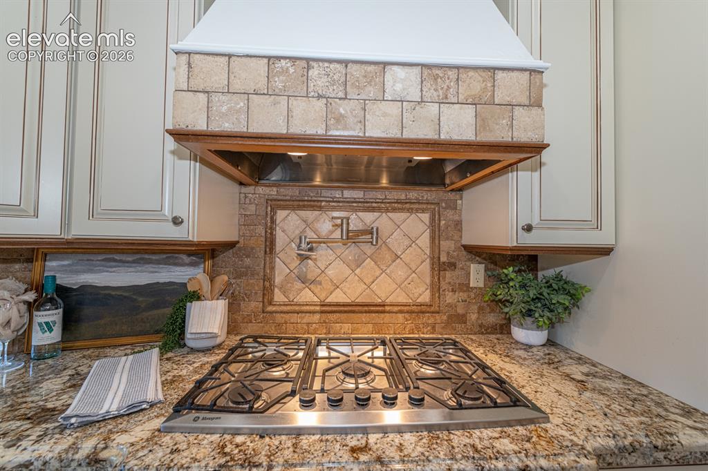 Image 11 of 50: Gas, Pot Filler, And hood vent