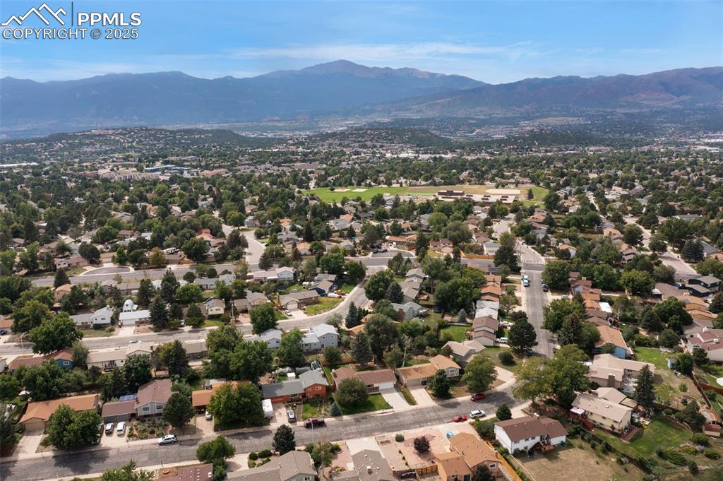 Image 38 of 49: Aerial view with nearby park view