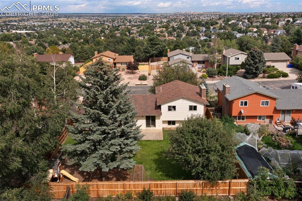 Image 40 of 49: Spacious and manicured back yard