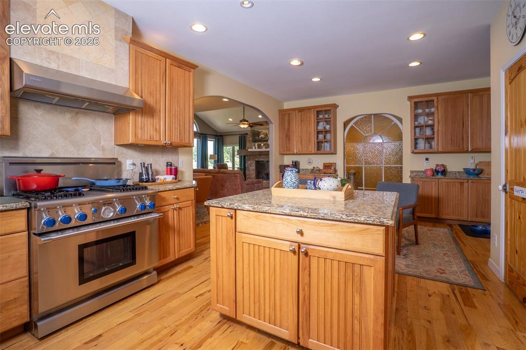 Image 13 of 50: This massive kitchen is designed with the resident chef in mind. A professi