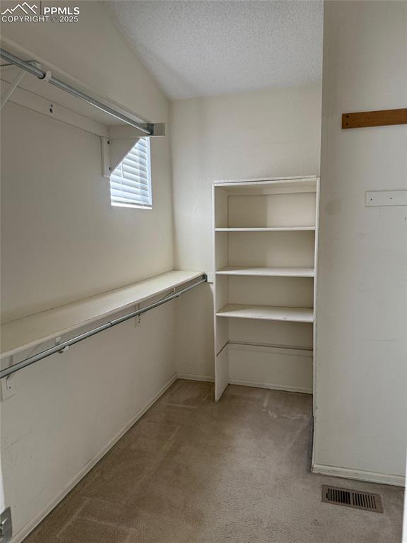 Image 16 of 34: Spacious closet with light colored carpet