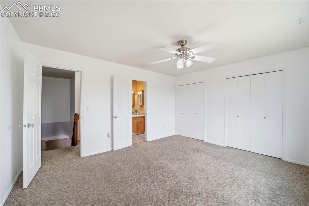 Image 17 of 36: Primary, bathroom connected and large closet space