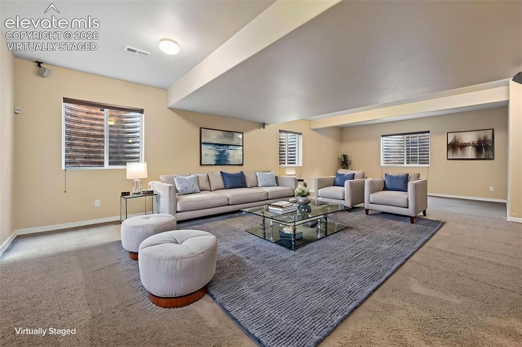 Image 26 of 48: virtually staged rec room