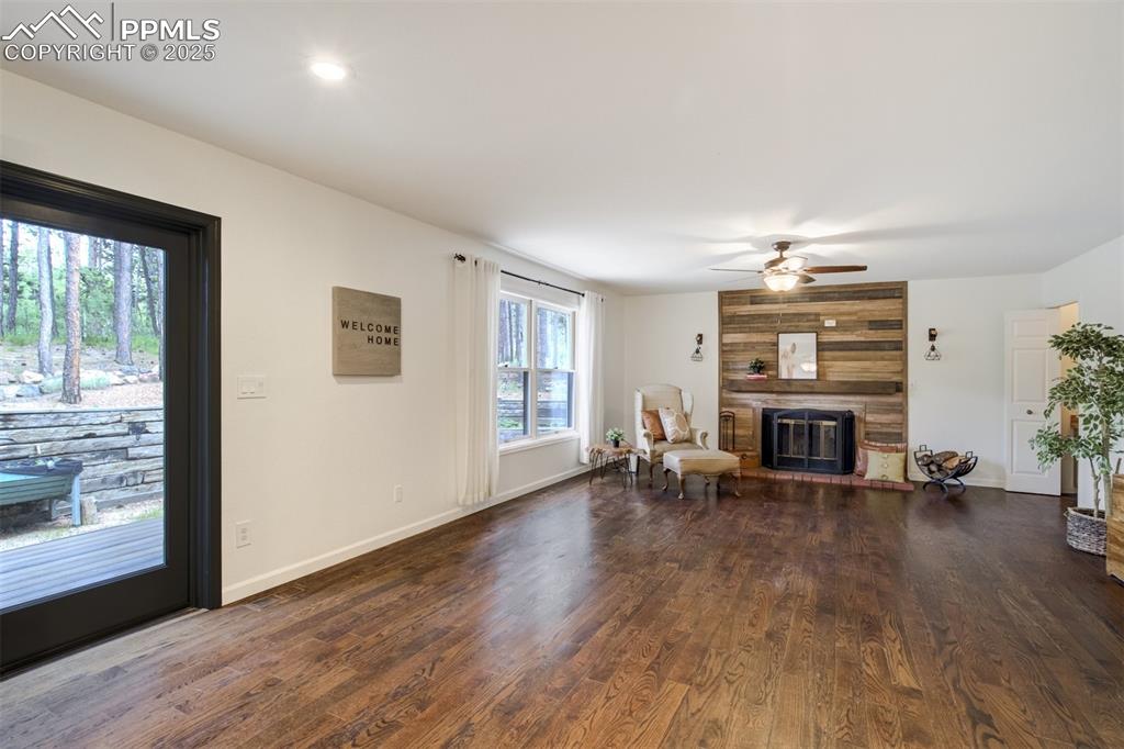Image 9 of 50: Open floor plan; kitchen and living room flow together and open to the beau