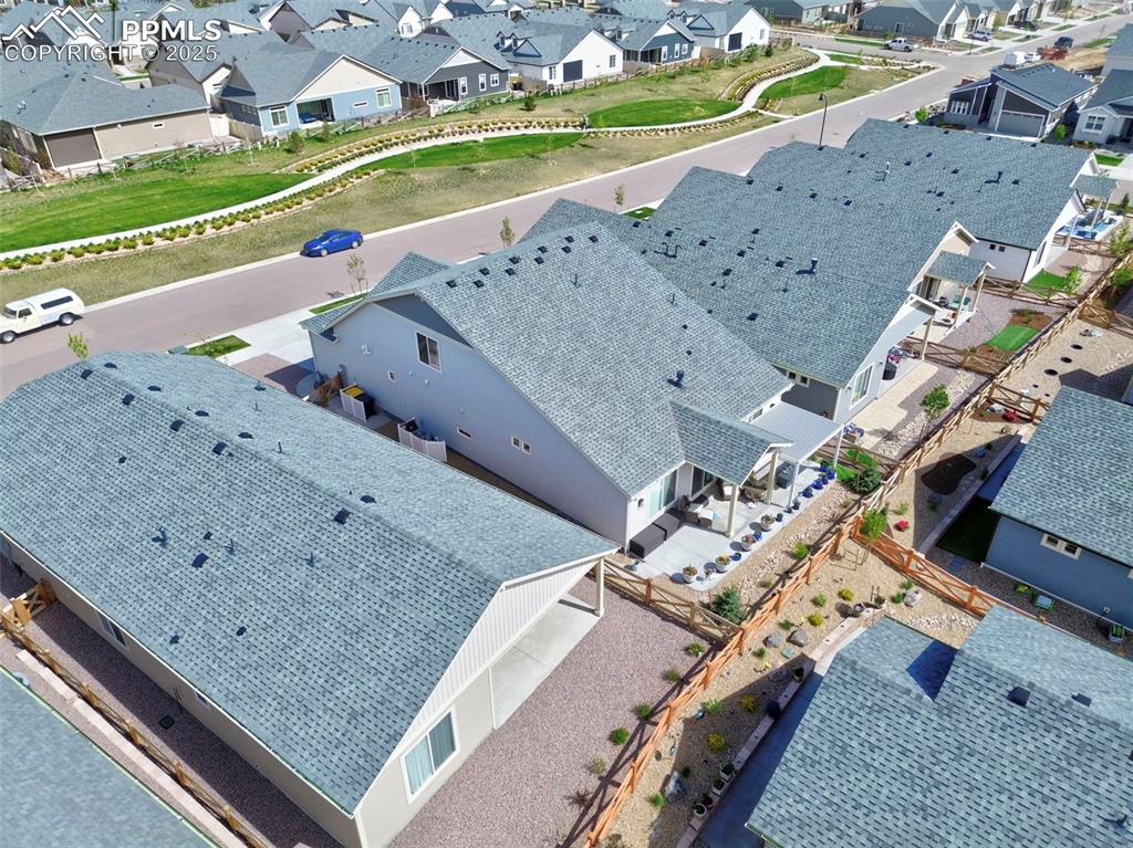 Image 38 of 44: Aerial perspective of suburban area
