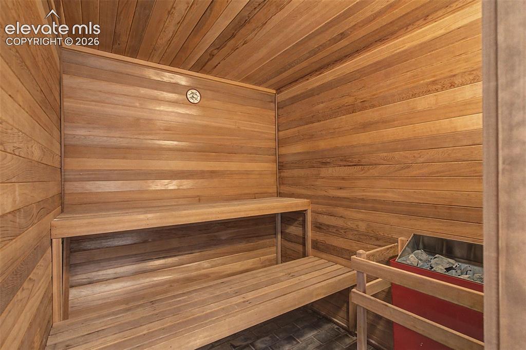 Image 43 of 50: Private sauna providing a dedicated space for relaxation and wellness at ho