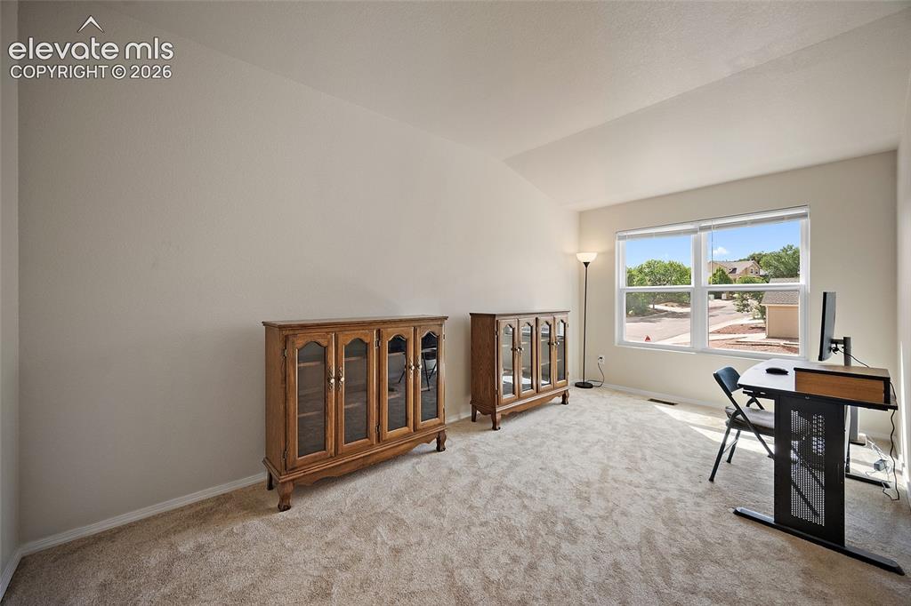 Image 19 of 41: Spacious upstairs loft with abundant natural light, soft carpeting, and fle