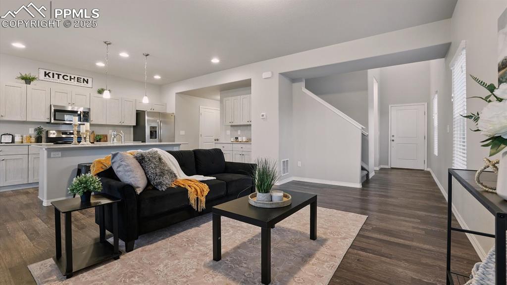 Image 11 of 47: Open main level floor plan.