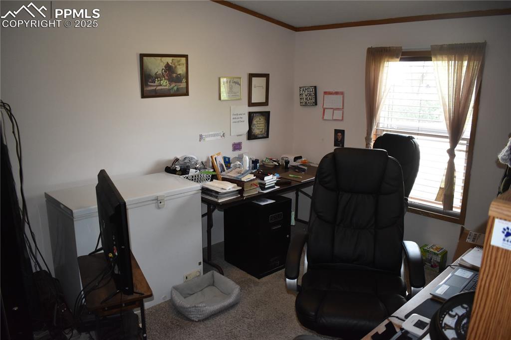 Image 37 of 47: Home office featuring crown molding