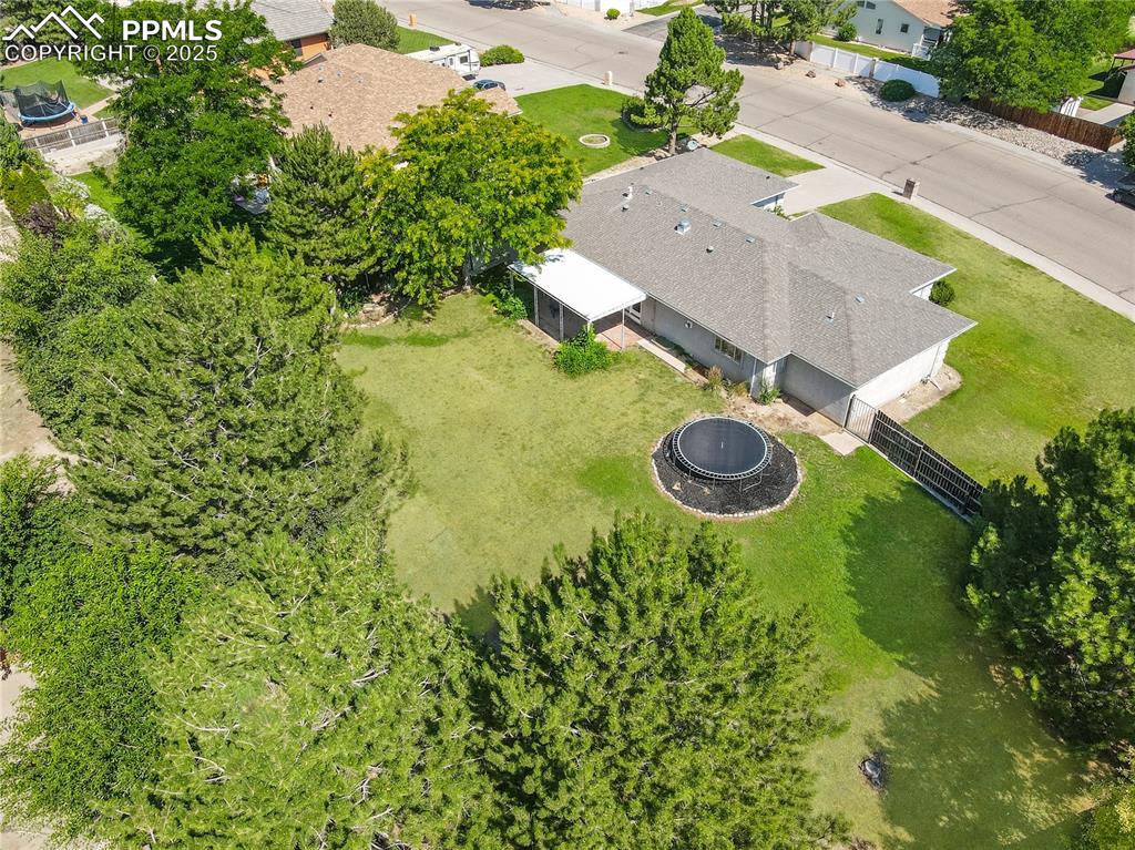 Image 3 of 25: Aerial view of property and surrounding area