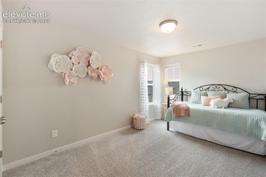 Image 24 of 27: Carpeted interior room with neutral wall tones and a ceiling-mounted light