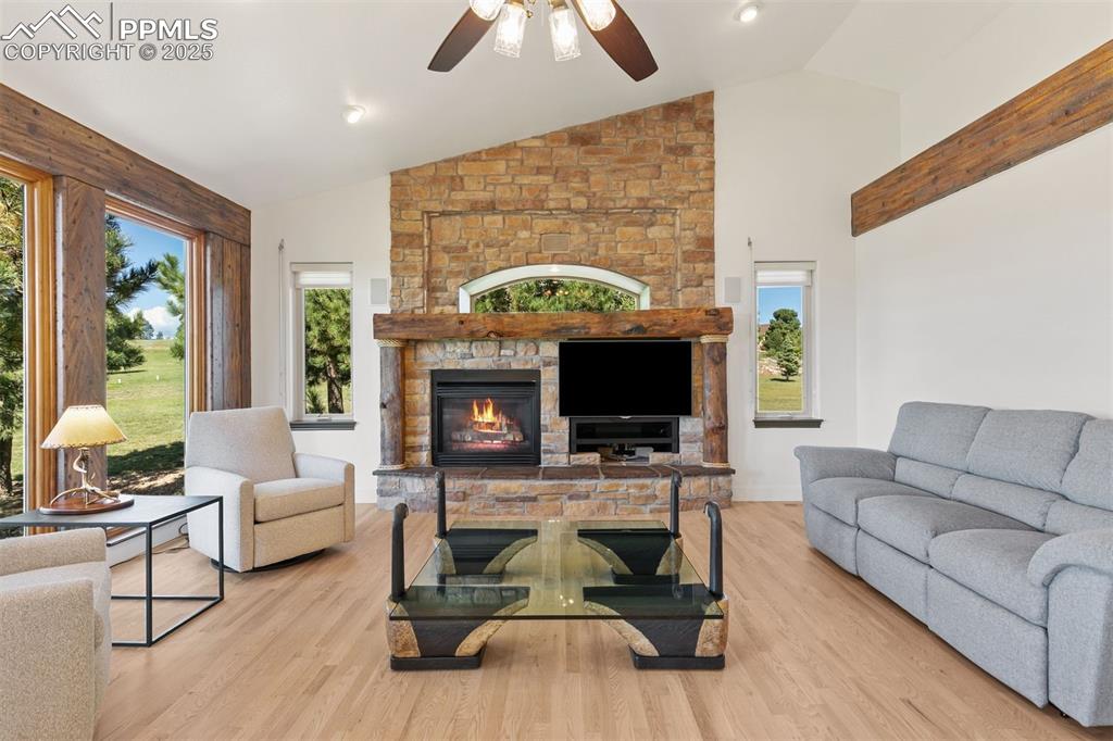 Image 19 of 50: Stay warm and cozy with a gas burning fireplace