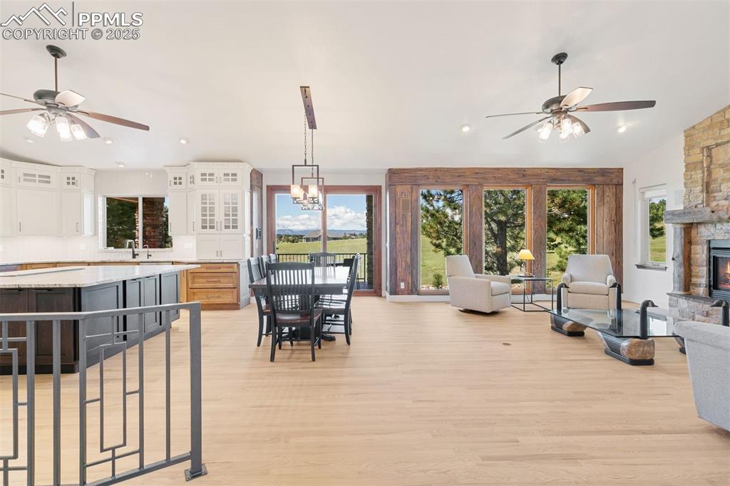 Image 22 of 50: Custom iron railing at the stairs