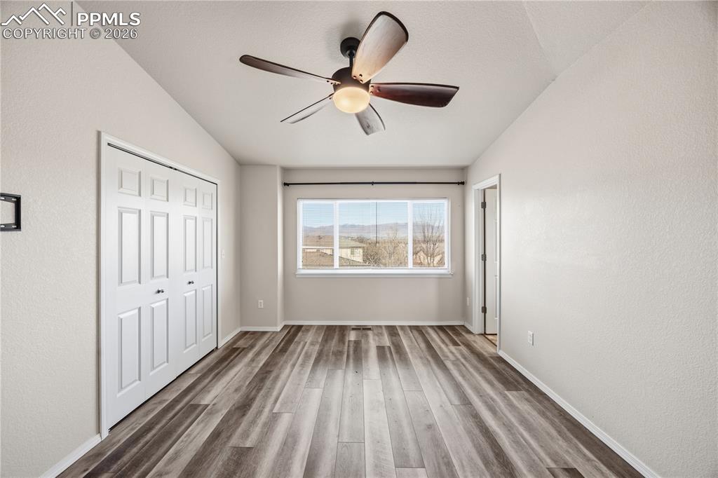 Image 23 of 30: The Primary Bedroom has beautiful mountain views.