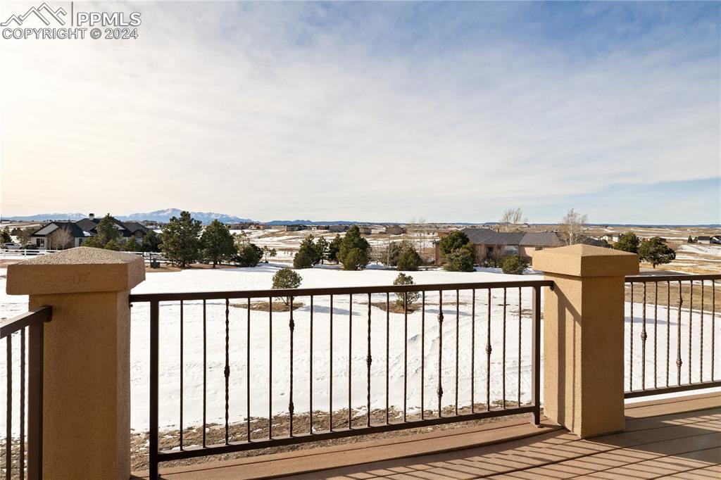 Image 40 of 48: View of snow covered deck