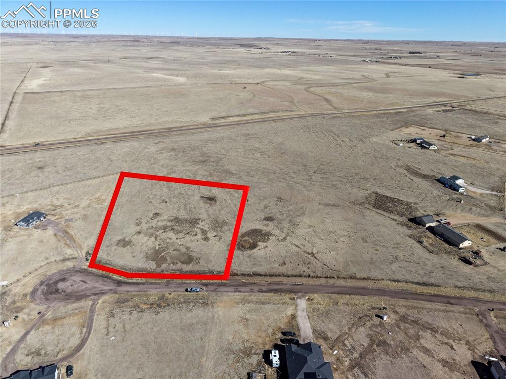 Image 2 of 15: Property Lines are Approximate and not a survey.  Aerial Lot Overview – Dro