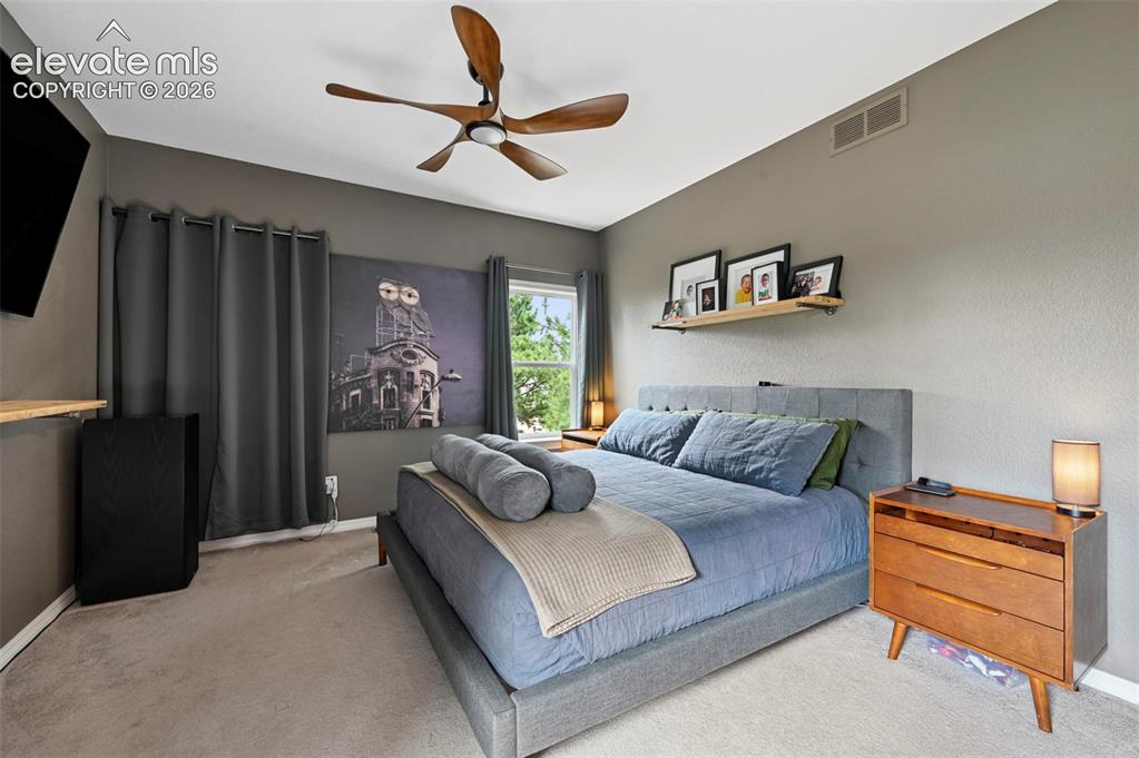 Image 14 of 43: Recessed lighting, ceiling fan with integrated lighting, window, and wall-m