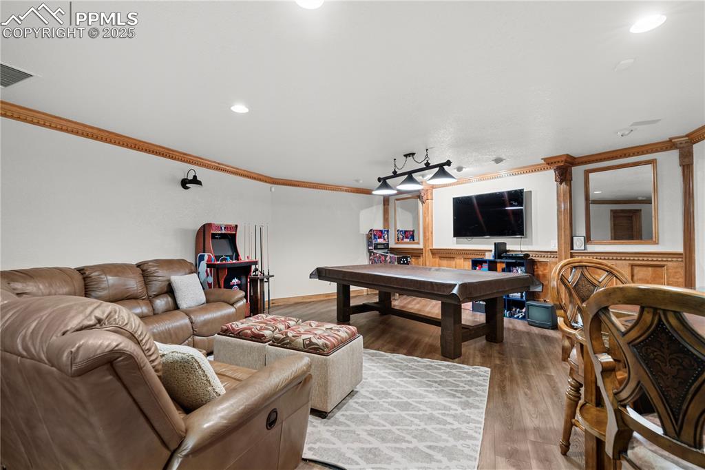 Image 39 of 47: Basement game room 