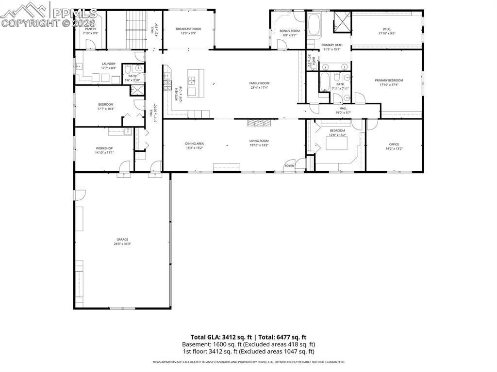 Image 44 of 45: 32x40 pole barn with concrete floor and 220v service for all the cars and a