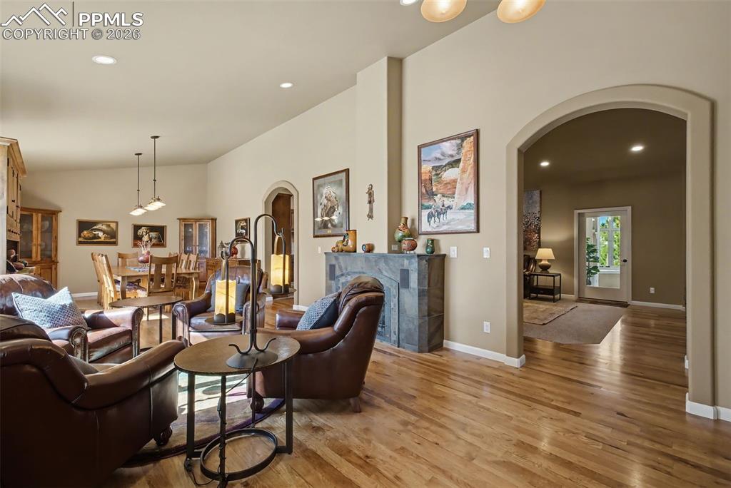 Image 9 of 45: Property has an entrance gate, paved drive and is full of wildlife.