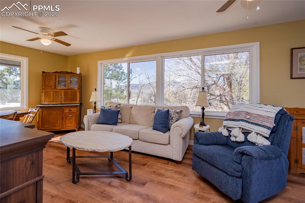 Image 26 of 50: Sunroom off the kitchen - light & airy.