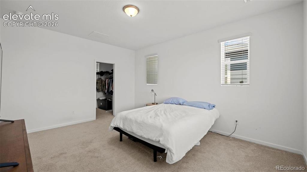 Image 20 of 38: Recessed closet, light-colored carpeting, and a flush mount ceiling light f
