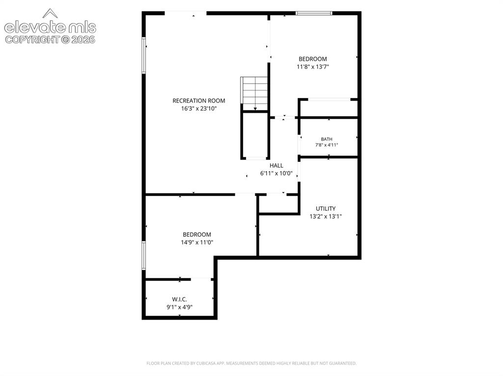 Image 45 of 47: The basement floor plan illustrates the finished lower-level layout with re