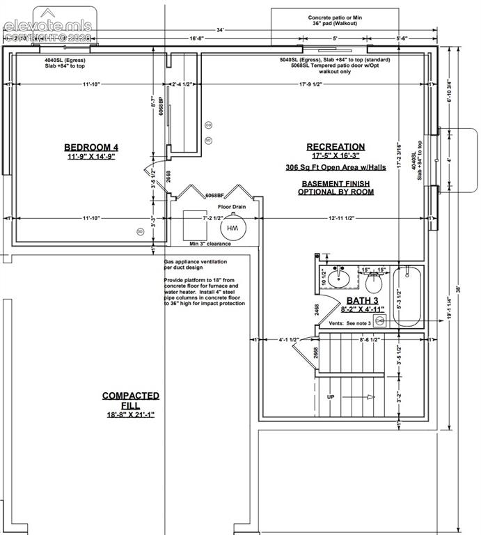 Image 28 of 29: Basement floor plan featuring 1 bedroom with walk-in closet, 1 full bath, a