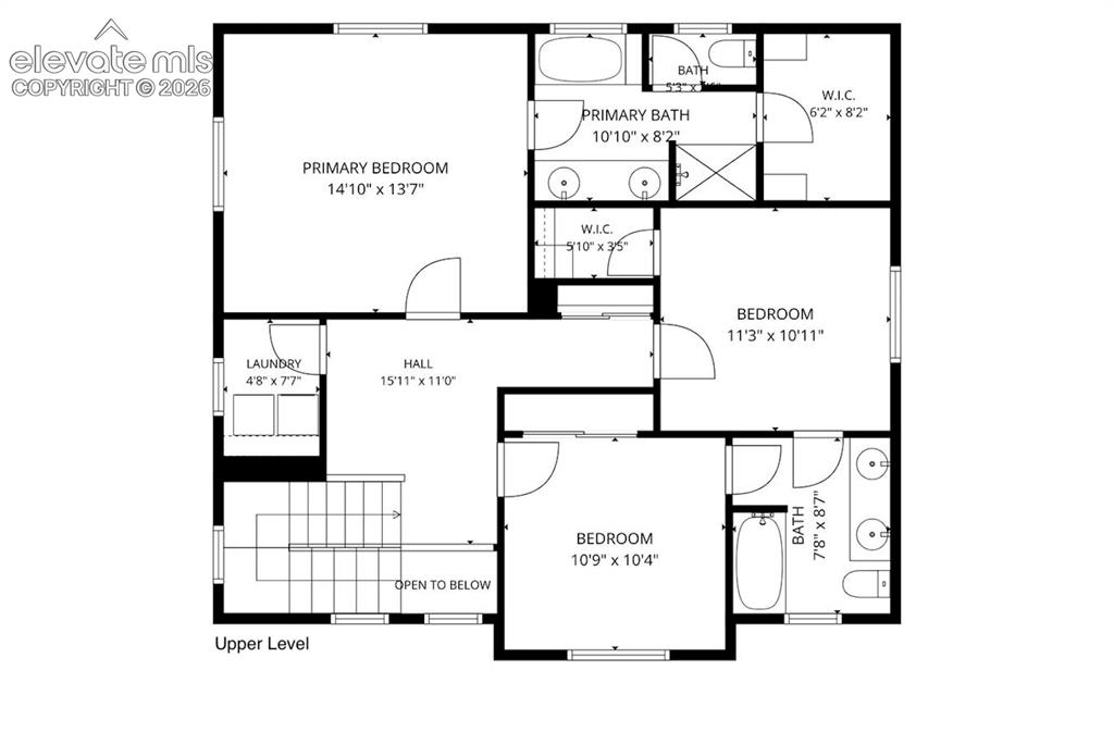 Image 43 of 50: Upper level floor plan