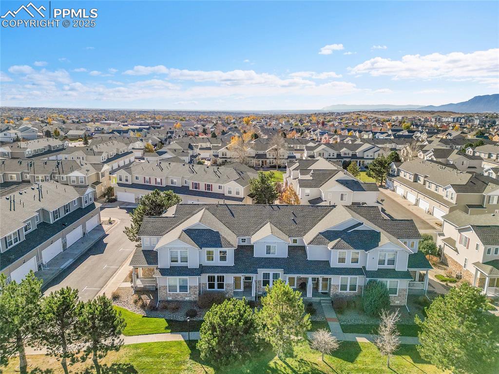 Image 28 of 31: Aerial perspective of suburban area