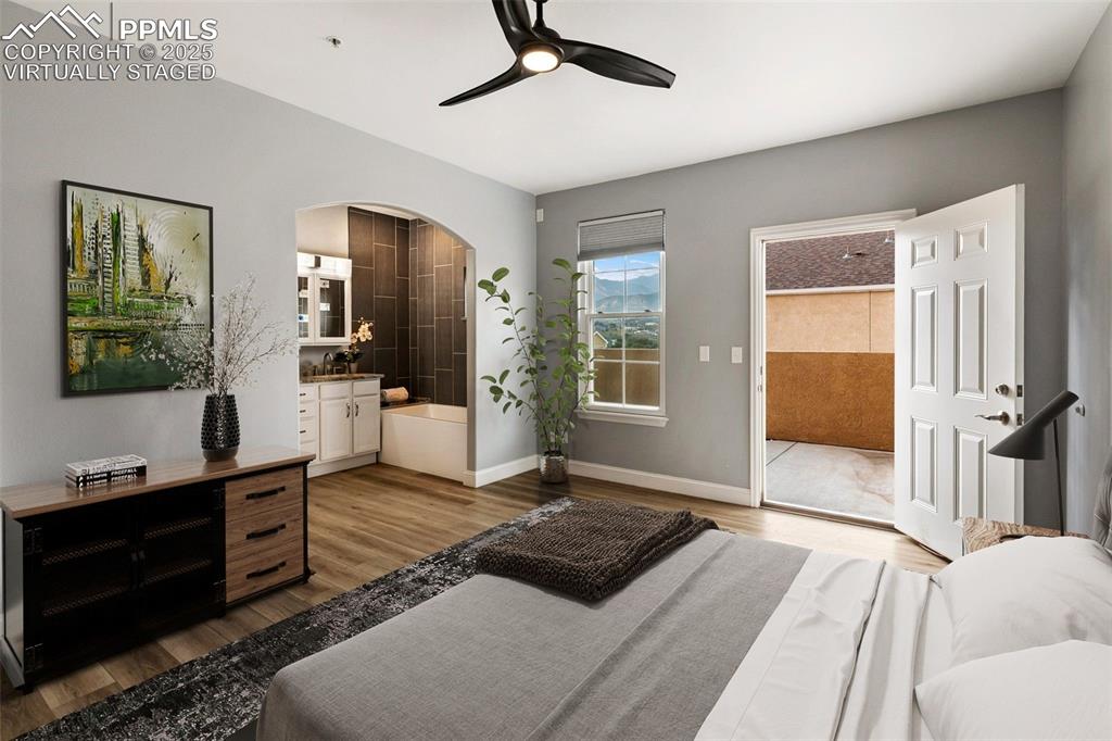 Image 6 of 44: Located on first level of upper unit with 5 piece bath adjoining and walk-o
