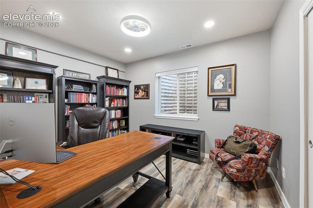 Image 43 of 46: Lower Level Bedroom Being Used as an Office