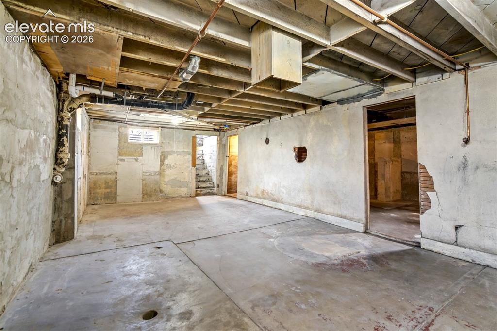 Image 34 of 36: Full unfinished basement offering excellent storage or future expansion pot