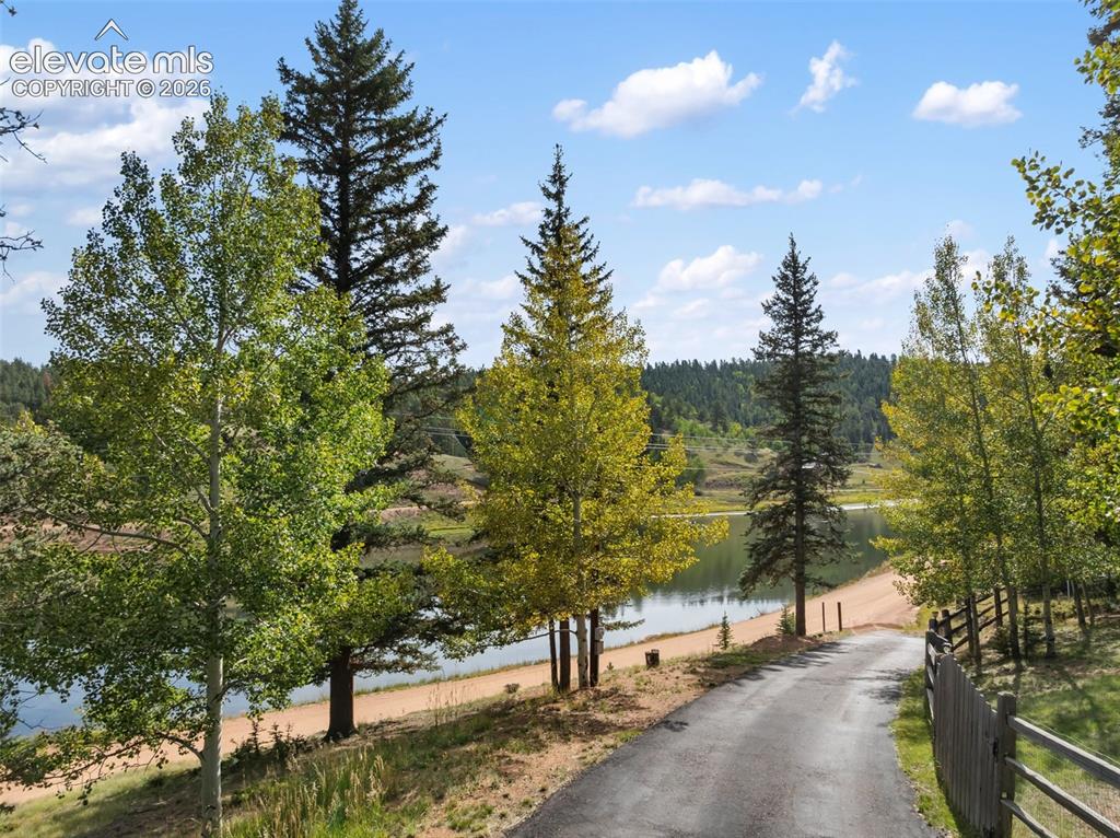 Image 35 of 37: Driveway and lake view!