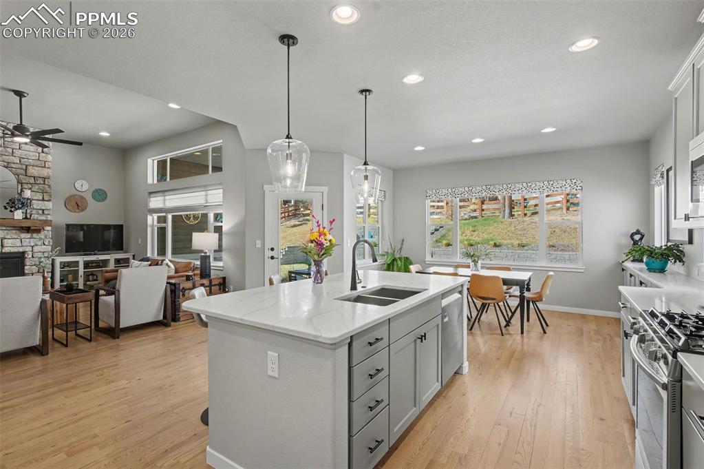 Image 2 of 40: Easy flow with plenty of space to entertain and bake or cook to your heart