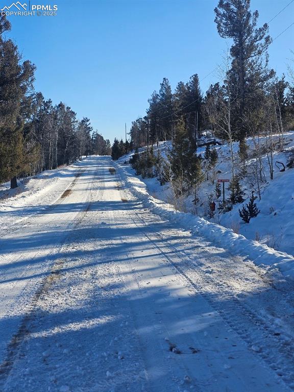 Image 20 of 20: Road in front of property, looking east, and nicely plowed.