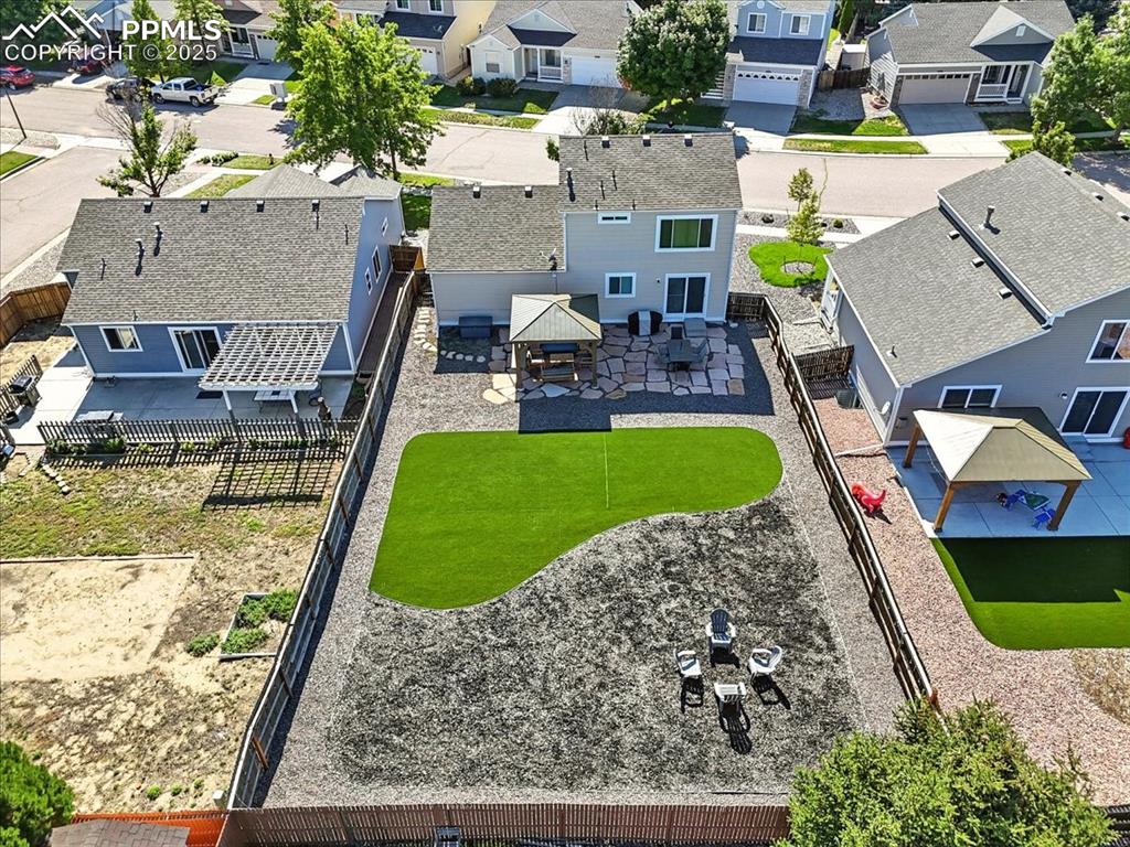 Image 28 of 33: Aerial perspective of suburban area
