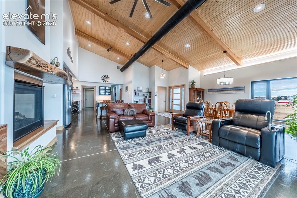 Image 26 of 49: Open living with vaulted ceilings in the ADU Home