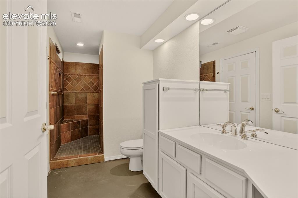 Image 42 of 50: Bathroom with walk-in shower (basement)