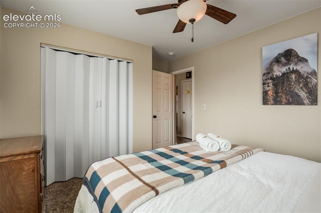 Image 32 of 50: Neutral-toned walls complement plush carpeting