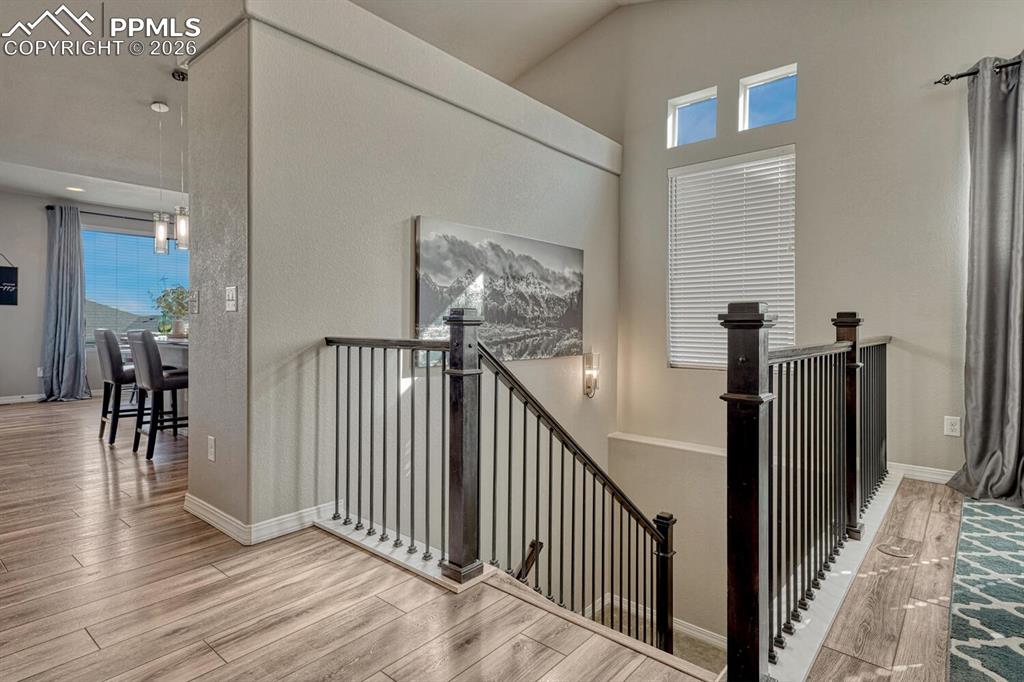 Image 32 of 50: Iron rails to the Finished Basement.