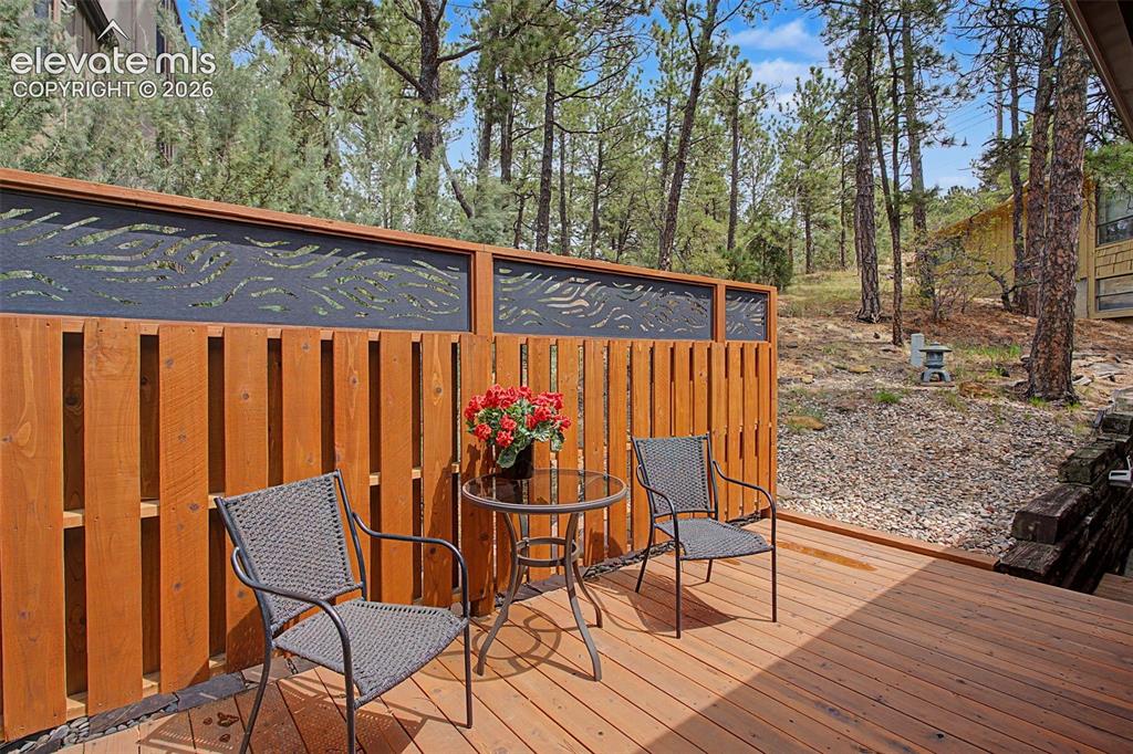 Image 37 of 49: Private Deck off Dining Room to enjoy a glass of wine.