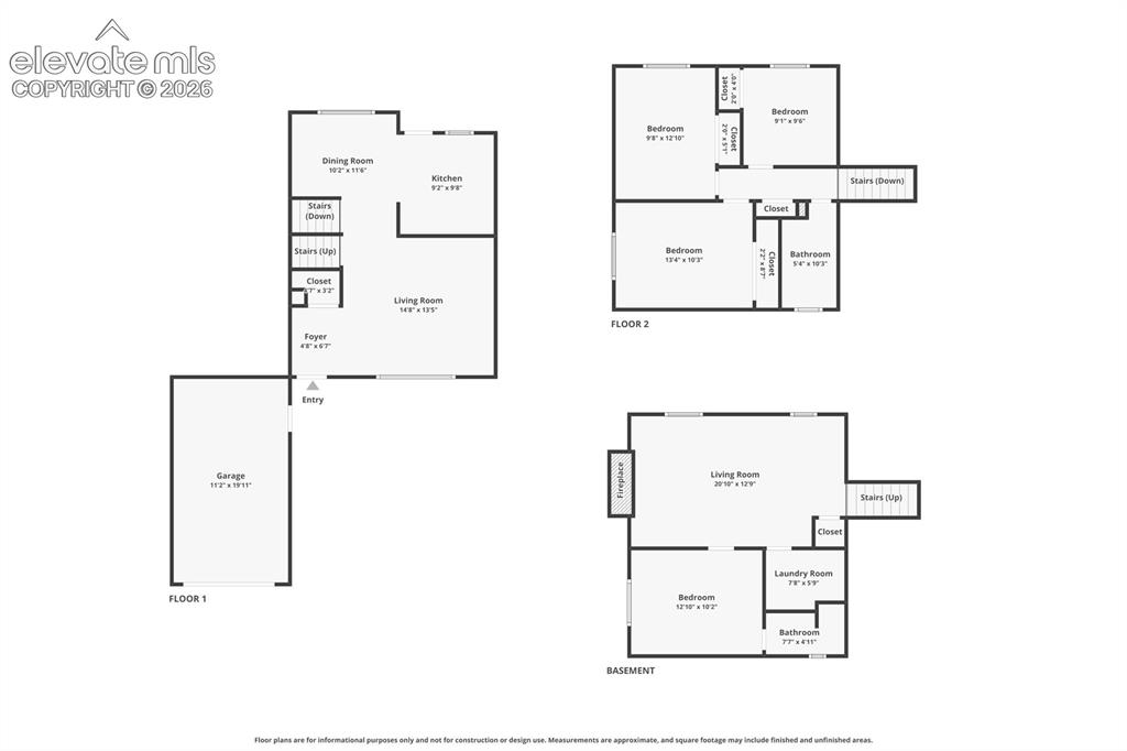 Image 29 of 32: Floor plan showing the functional tri level layout and multiple living spac