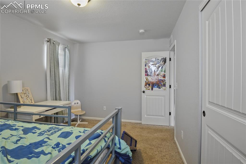 Image 30 of 38: Bedroom with carpet flooring and a closet